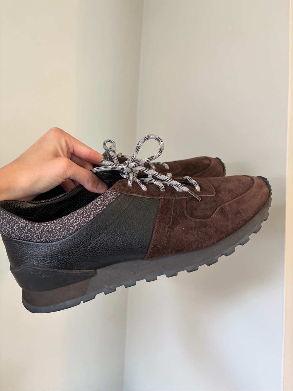Kiton Men’s Brown Suede Leather Sneakers Size 10 Made in Italy Luxury Designer